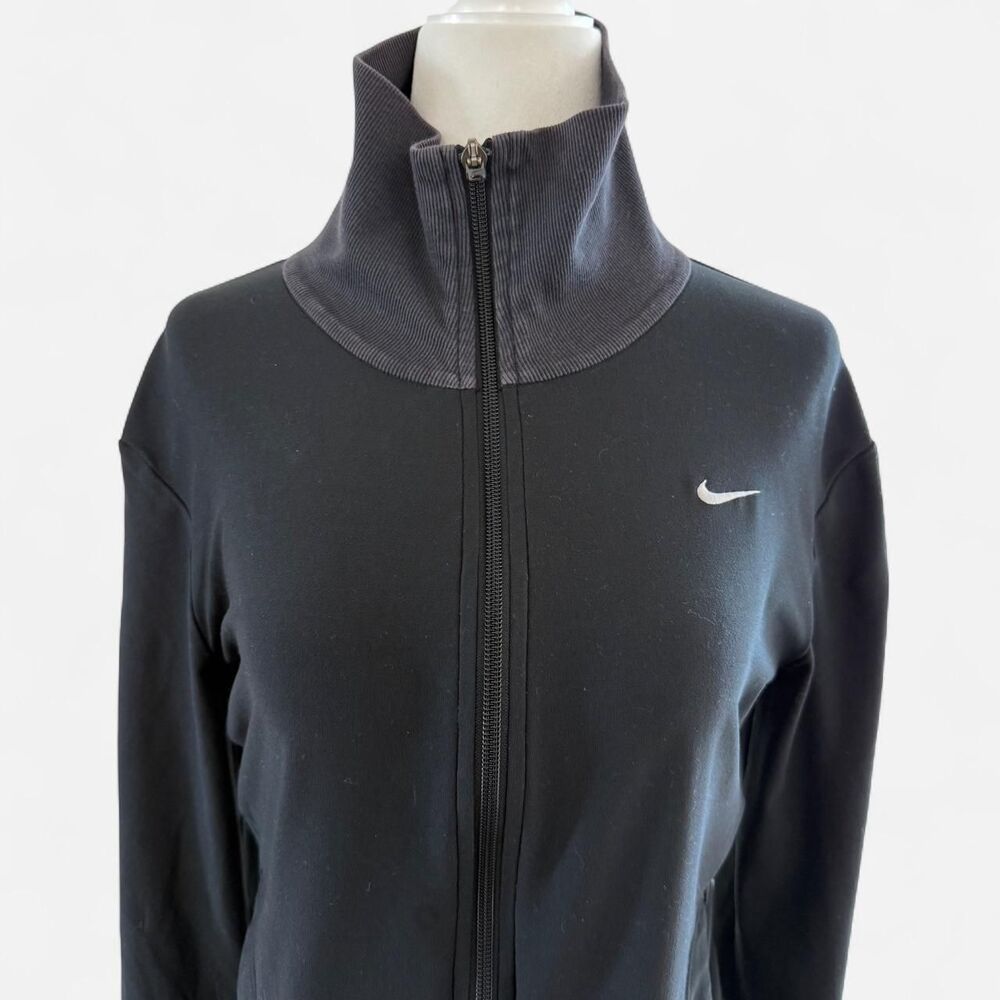 Nike Fit Dry Black Full-Zip Funnel Neck Track Gym Jacket